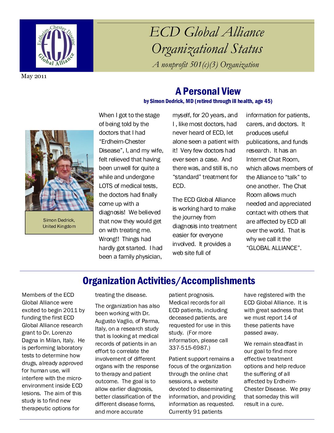 Organizational Status – May 2011