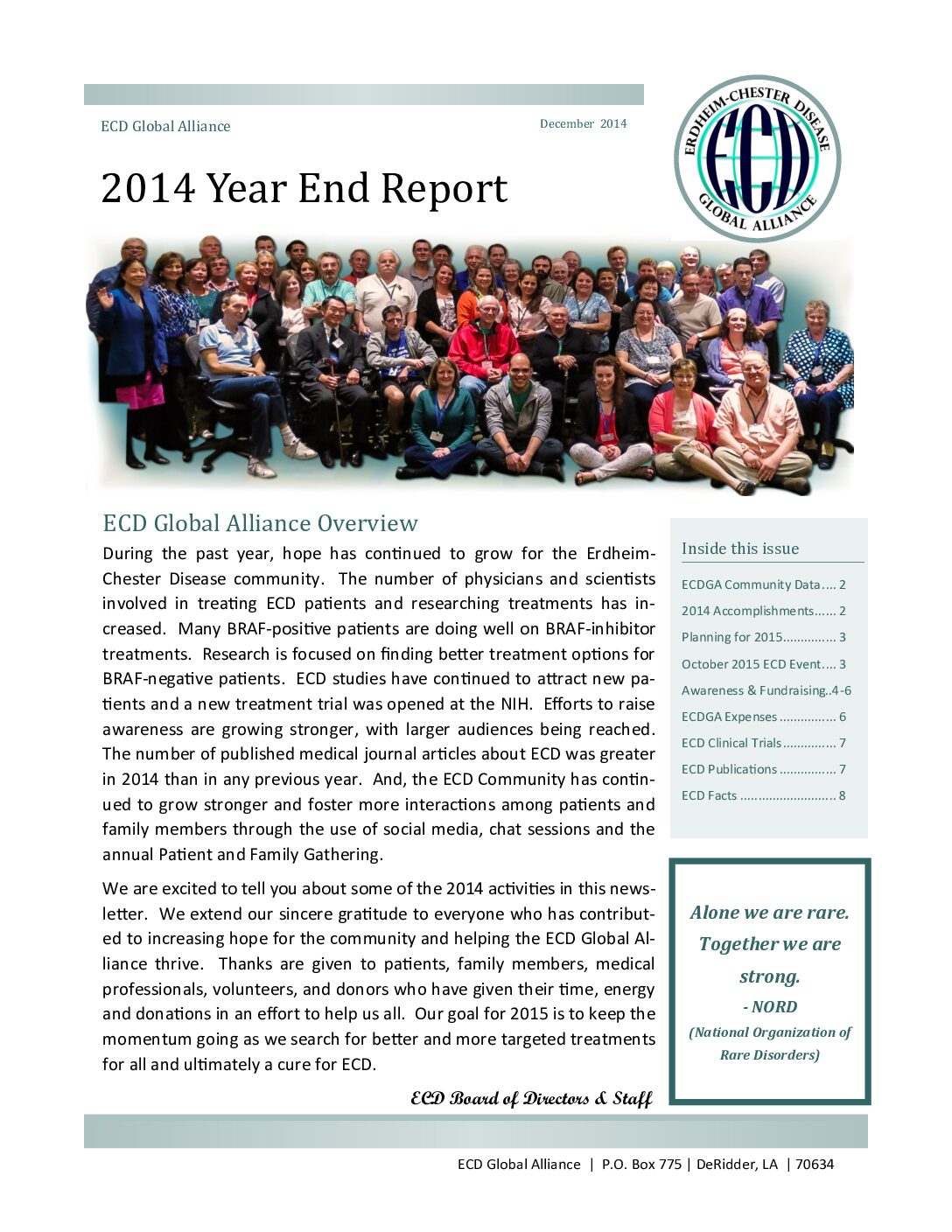Year-End Newsletter 2014